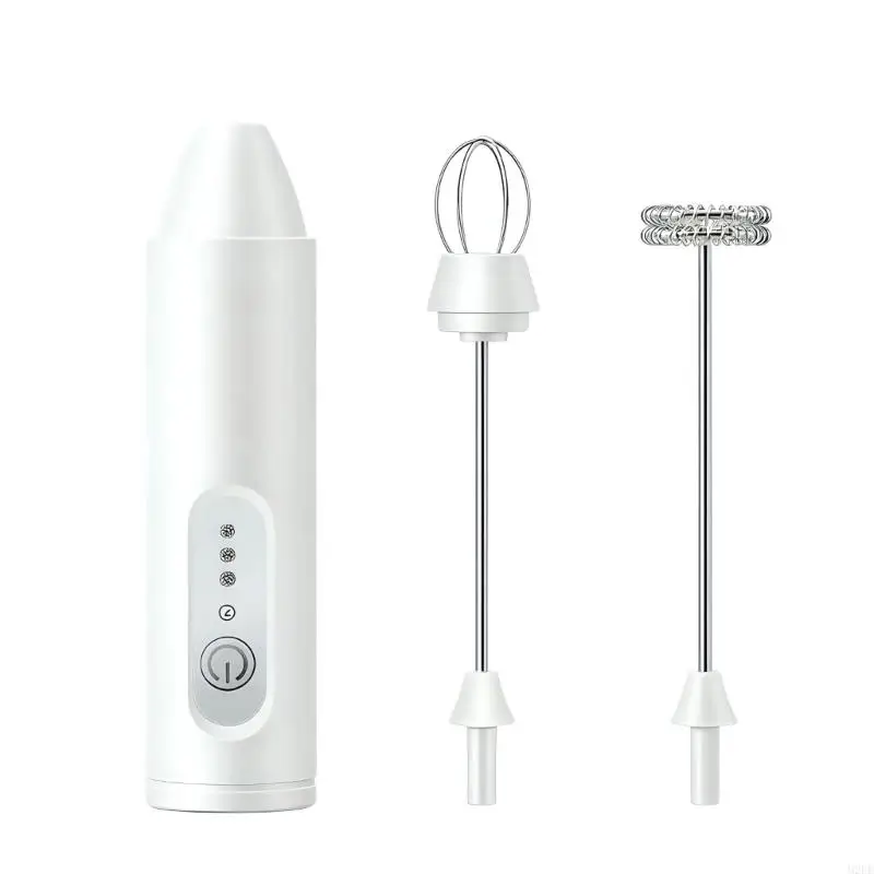 Rechargeable Milk Frother Handheld Coffee Electric Whisk Drink Foam Mixer for Latte Cappuccino Hot Chocolate 