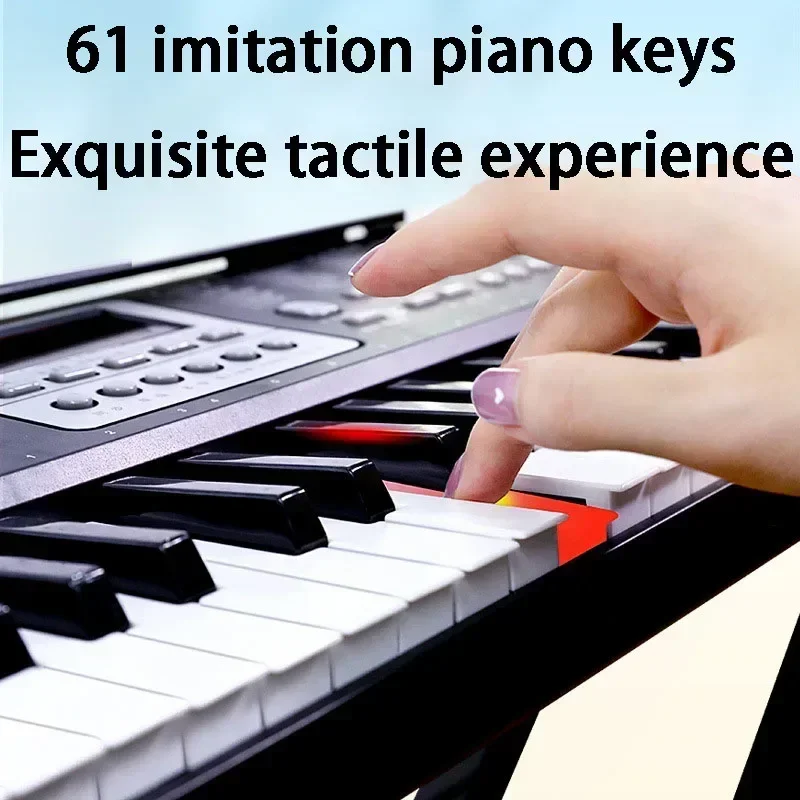 Adult Electronic Piano Musical Electric Organ Professional Piano 61 Key Children Beginner Portable Keyboard Instrument with Lamp