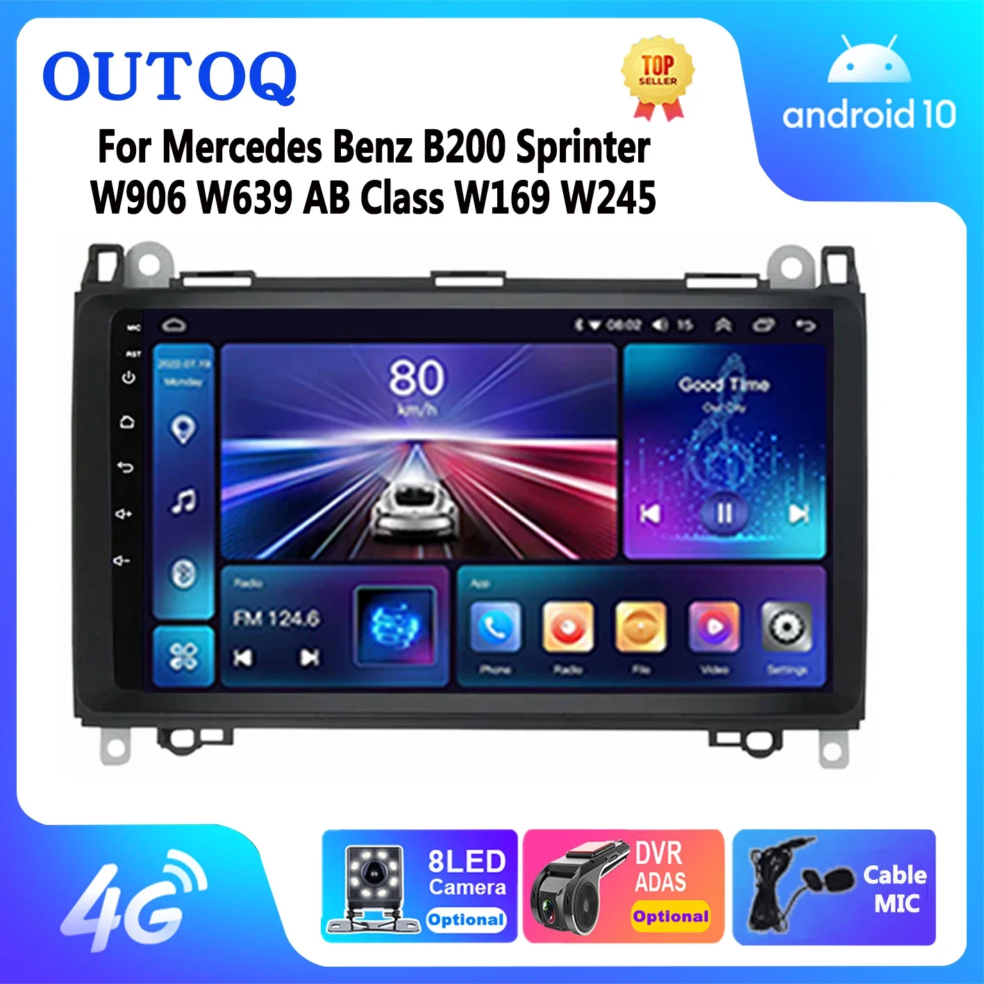 

Android Auto Car Radio Carplay for Mercedes Benz B200 Sprinter W906 W639 AB Class W169 W245 Viano Vito GPS Navi 2 Din WIFI 4G