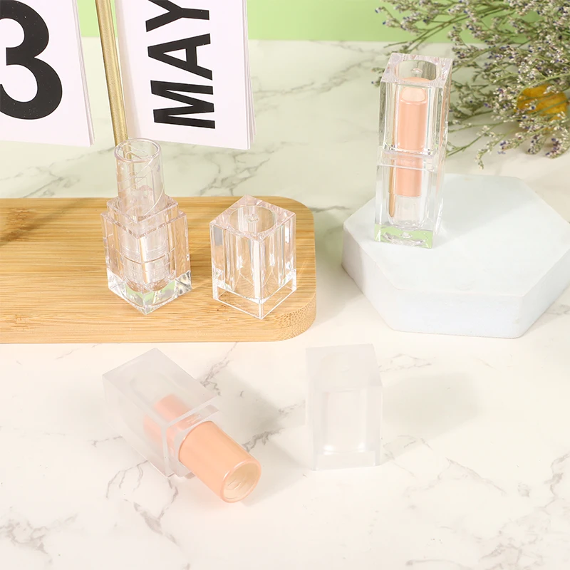 أنبوب أحمر شفاه مربع قابل لإعادة الملء ، أنبوب بلسم الشفاه ، مواد تغليف مستحضرات التجميل ، حاويات مستحضرات التجميل ، هدية تصنعها بنفسك ،