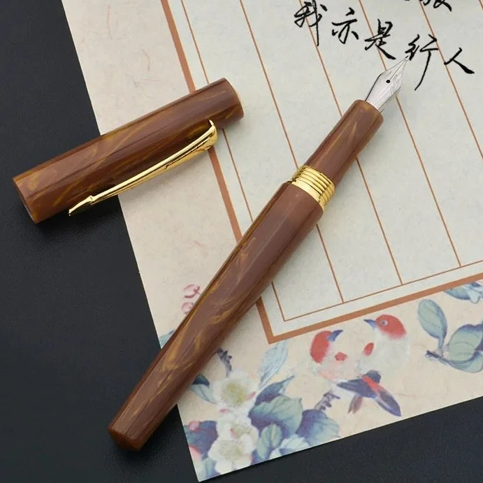 

Wingsung A-9658 Acrylic Extremely Thick Hand-made Grinding Polished Thick Fountain Pen 1.0MM Nib Long Knife Business Writing Pen