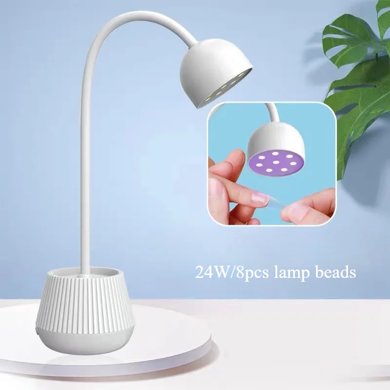 

Mini LED Lamp 24W Nail Dryer False Nail Manicure Polish Glue Fast Drying UV Light Nail Lamp 360° Bendable Table Lamp Design