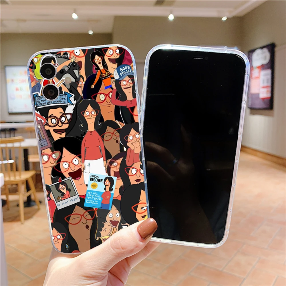 For IPhone 15 PRO Anime B-bob Burgers Phone Case for IPhone 13 11 12 Pro XR XS MAX 8 X 7 14 Plus 13mini Transparent Covers