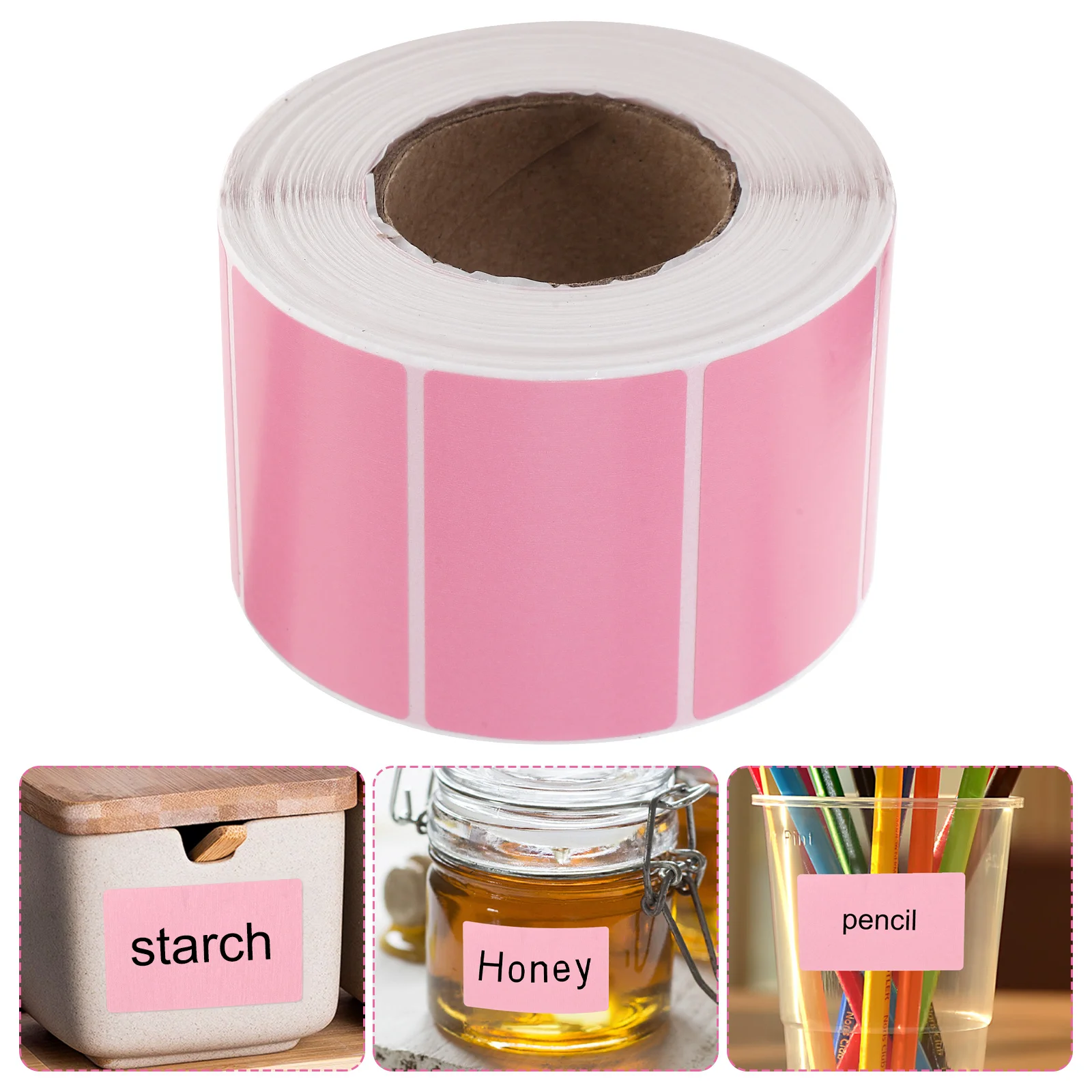 

1 Roll Color Thermal Labels Stickers Rectangular Adhesive Transparent Sheets For Home Office School Labeling Coding