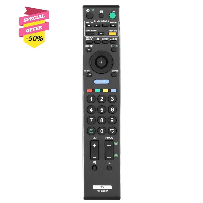 RM-GD007 Remote Control For Sony TV KDL-20S4000 KDL-26S4000 KDL-32V4000 KDL-32W5500 KDL-37S4000 KDL-40E4500 KDL-40W4000