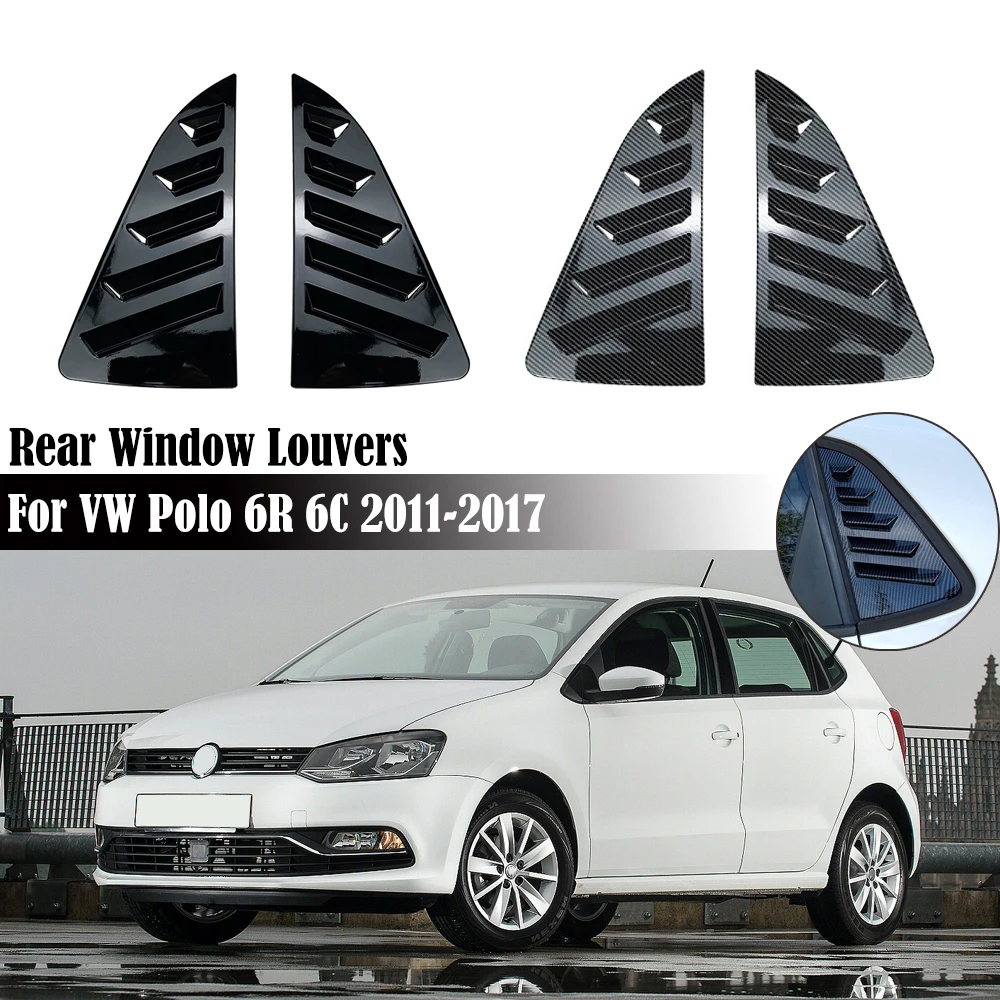 

Car Window Louver Shutter Cover Trim Sticker Air Vents For Volkswagen Polo MK5 6R 6C 11-17 Rear Triangle Blinds Louvers Shutters