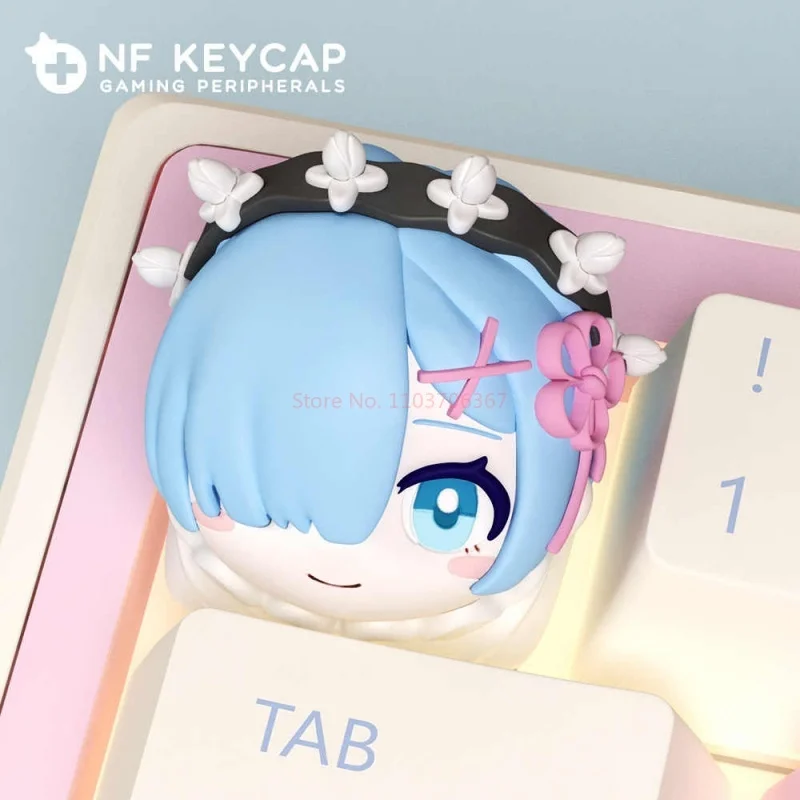 Rem Anime Individuality Creative Art Custom Key Cap Rem Esc Stereo Resin Key Cap Anime Girl Anime Peripheral Gifts - view 3