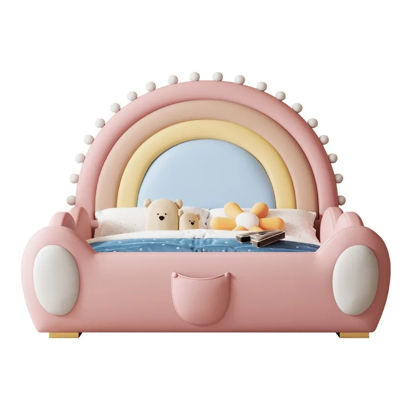 

Bed Boy Girl Solid Wood Bed. Princess Bed Designer Modern Simple Home Bedroom Rainbow Bed