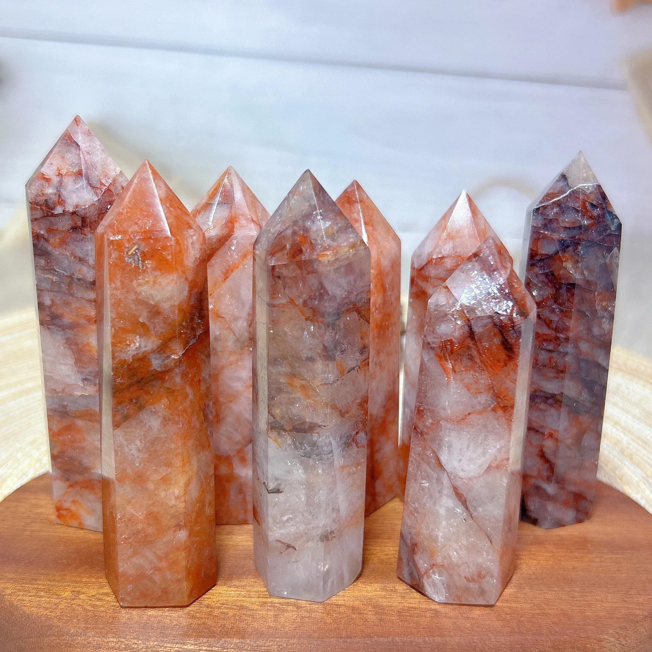 High Quality Natural Crystals Fire Healer Tower Healing Desk Reiki Stone Jewelry Home Decorations Room Decor Energy Mineral Ore