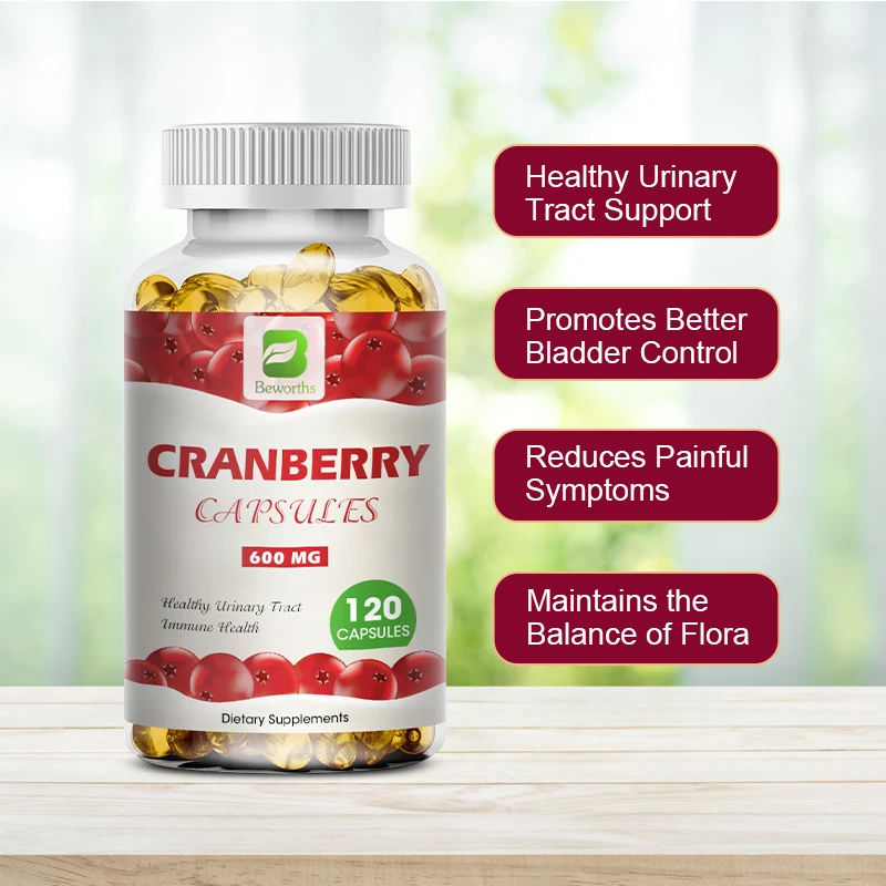 BEWORTHS Cranberry Capsules Prostate and Urinary Tract Health Detoxifying Urinary Cleaning  Relieve Urinary Tract Pain