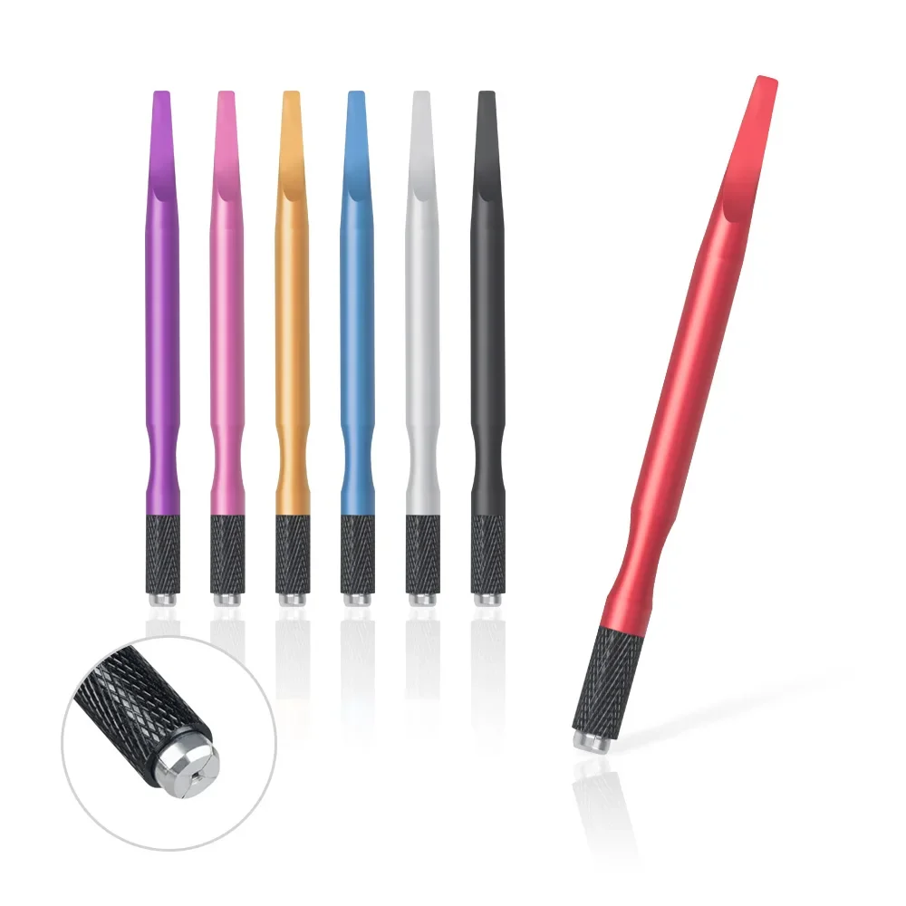 

1pc Microblading Flat Tail Alloy Tattoo Manual Pen Eyebrows Lips Semi Permanent Makeup Usage For Flat or Round Needles