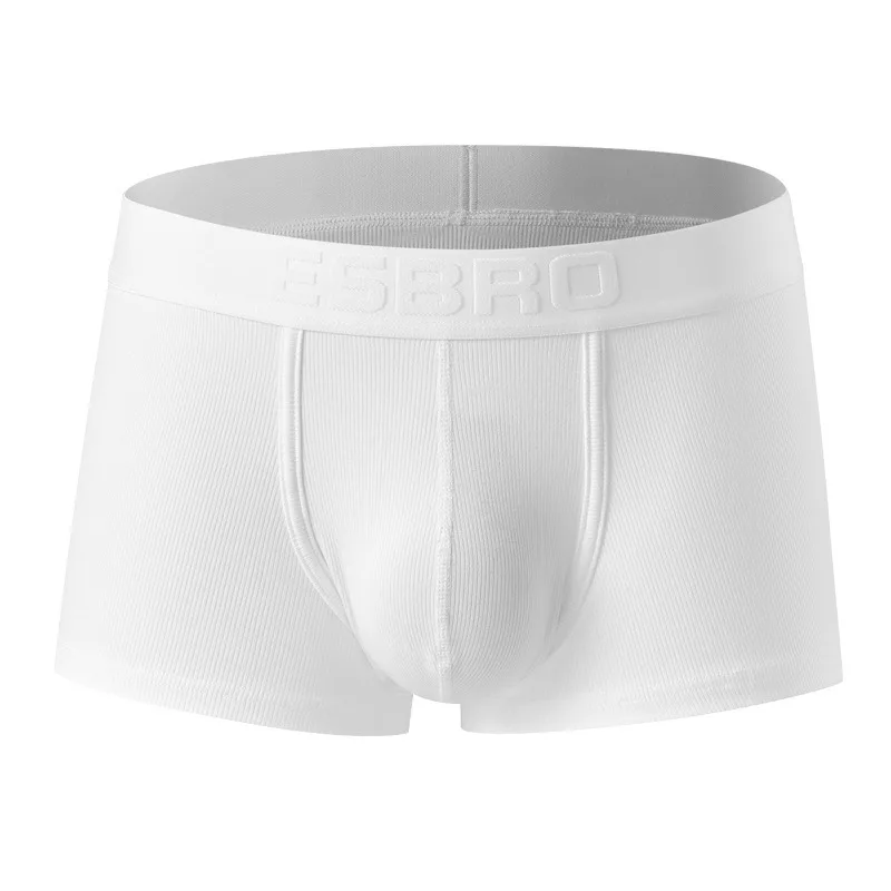 Simple and fashionable solid color, men's U convex breathable threaded sweat-absorbing solid color simple boxers boxers