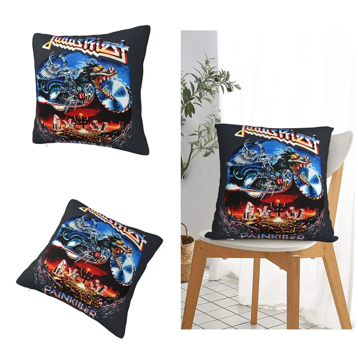 Hard Rock Punk Metal Band Pillow Case, Judas Priest, Bedroom Cushions, Vintage Sofa, Holiday, Home Party Decor