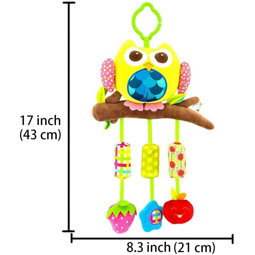 Zabawki dla dzieci dla 3 6 9 12 miesięcy wiszące sowy grzechotki wózek ruchome słoń ryby pluszowe miękkie grzechotki dla chłopców dziewczyny prezent na Boże Narodzenie
