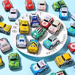 5PCS Mini Cartoon Plastic Pull Back Car Toys Kids Small Inertia Racing Cars Boys Girls Birthday Party Favors Supplies Gifts