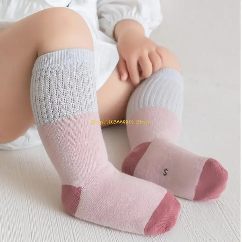 

Set of 3 Pairs Cotton Knee Length Socks For Infant Toddler 0-5T Comfortable Wear J0MF
