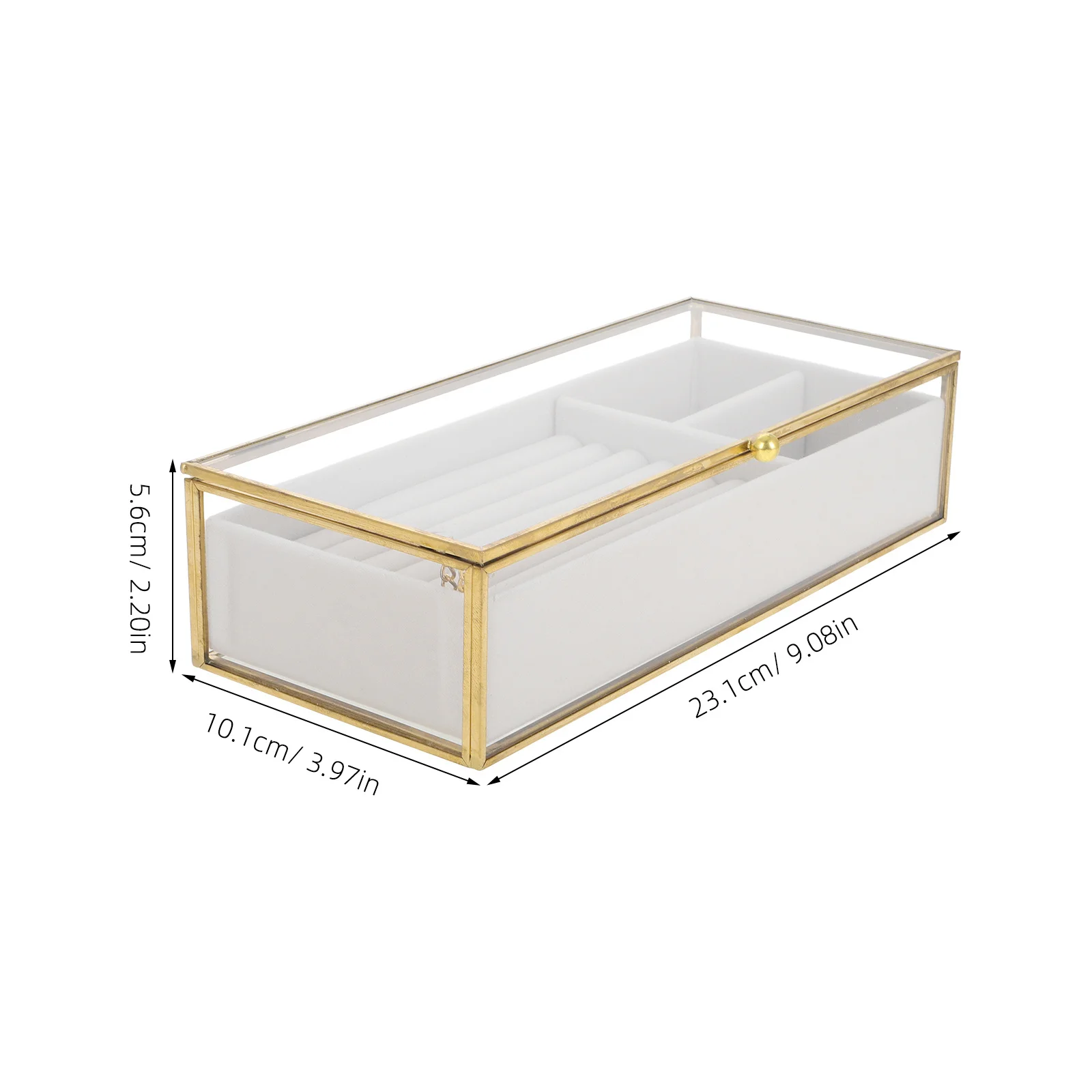 Jewelry Boxes for Women Glass Display Ring Organizer Necklace Storage Chest Tray