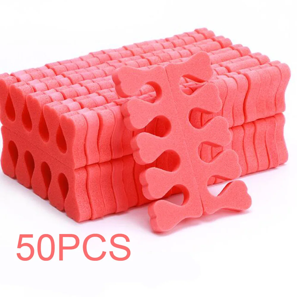 50 Paar Zachte Teenseparatoren Vingers Voeten Nagel Art Gereedschap Flexibel Hartvormig Design Nagel Art Oefening Manicure Pedicure Voetbrace