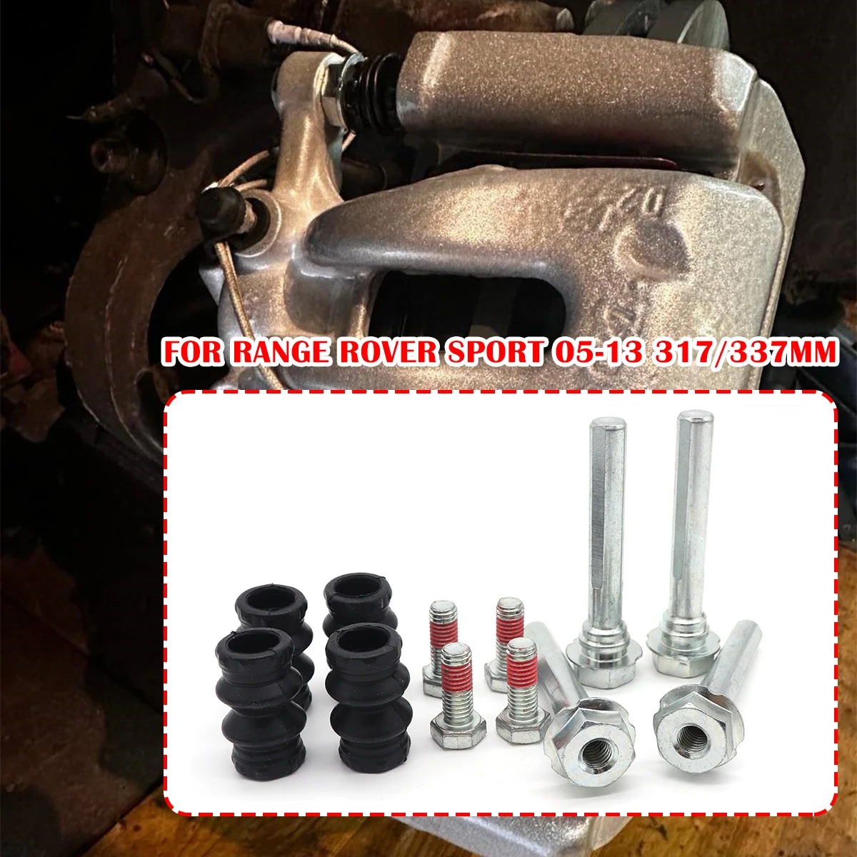 

FOR RANGE ROVER SPORT 2005-2013 317/337MM Brake Caliper Cylinder Slider Guide Pin For Disc Housing Bolts Bushing Boot Seal Kit