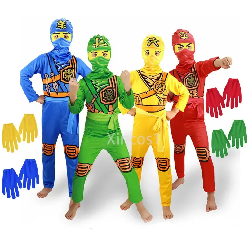 

Boy Ninja Costume Kids Fantasia Party Dress Up Halloween Costume for Kids Ninja Cosplay Superhero Halloween Party Jumpsuit Set