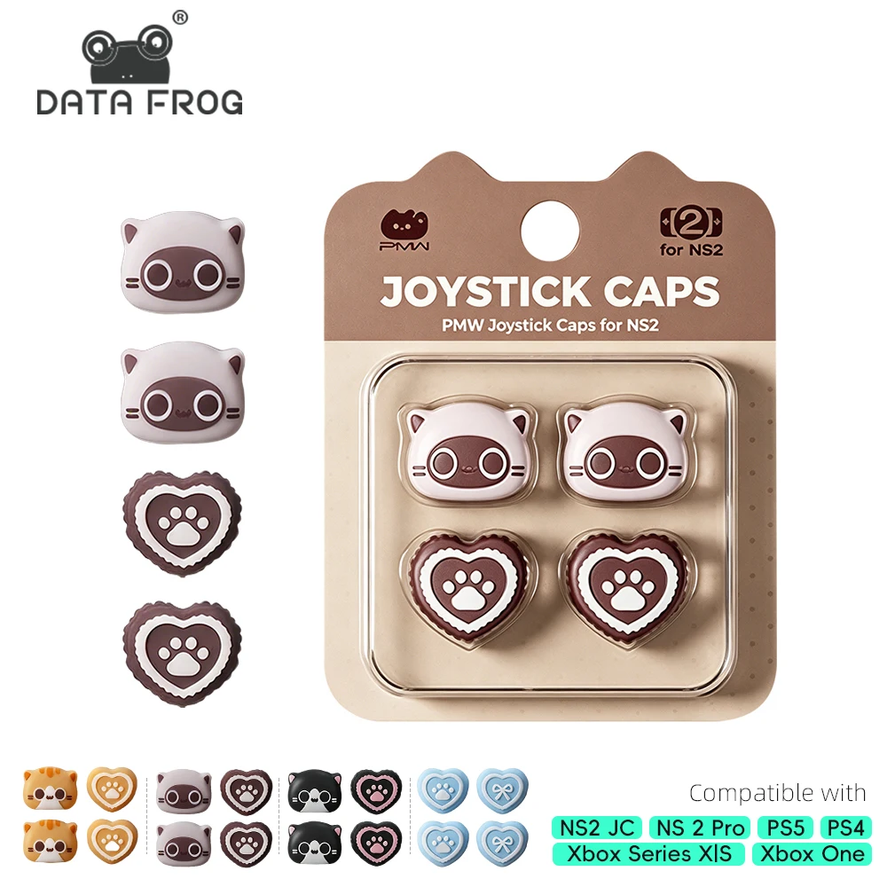 Data Frog Capas de Joystick Compatíveis com PS5, PS4, Xbox Series X/S, Switch 2 - Grips de Silicone para Analógicos