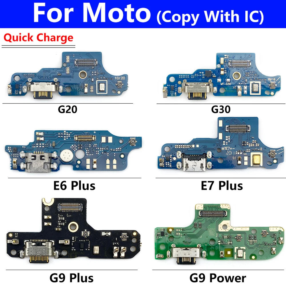 USB Charge Port Jack Dock Connector Charging Board Flex For Moto G10 G20 G30 G50 G60 G100 E6 E7 Plus G8 Play G9 Plus Power