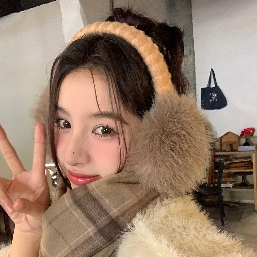 

Fashion Luxurious Earmuffs Autumn Winter New Antifreeze Keep Warm Plush Ear Muffs Woman Ear Warm Trendy Accessories