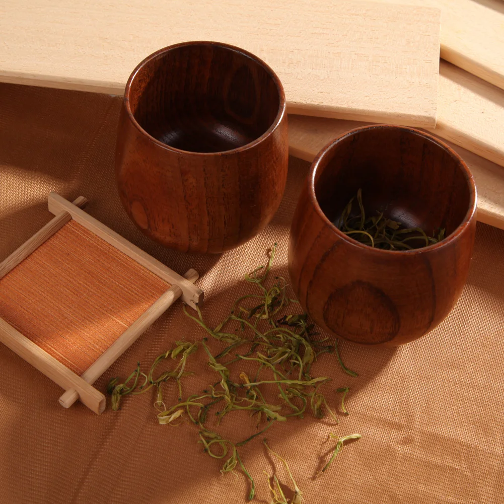 180Ml Wooden Big Belly Cup Jujube Teacups Wood Tea Cups Anti Scald Handmade Natural Wooden Cup Wood Water Cup for Home Kitchen