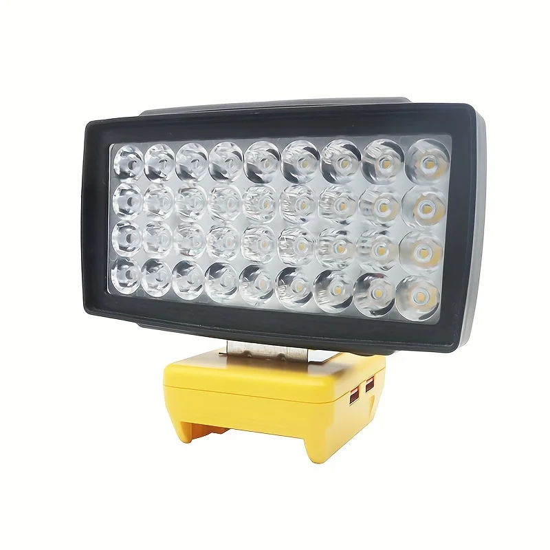 Flood Work Light 72LED 2000LM for DeWalt LED 18V/20V/60V MAX Lithium Battery Light with Low Voltage Protection, Dual USB qc3.0