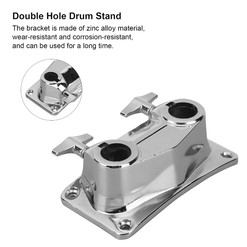 Sturdy Metal Drum Mounting Bracket Silver Connecting Clamp Mount Bracket Drum Set Accessory