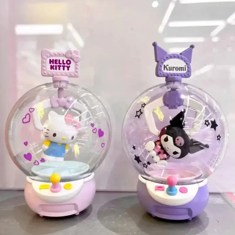 Sanrio Blind Box The Claw Clip Doll Machine Blind Box Mini Melody Kuromi Action Figure Surprise Box Decor Model Toys Kids Gifts