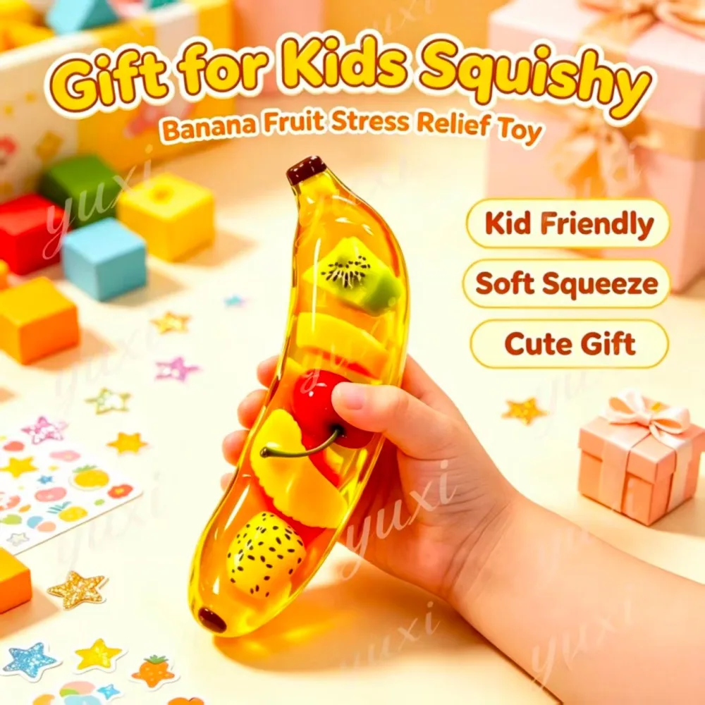 Stretch Slow Rebound Banana Toy Anxiety Release Toy Smooth and Comfortable Touch Stress Relieve Portable Cute Gift