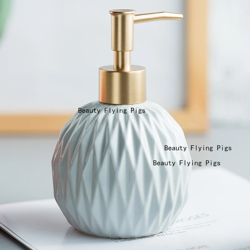 

1pc Ceramic Hand Sanitizer Bottle Bathroom/toilet Lotion Bottle Shower Gel/shampoo/conditioner Press Bottle Liquid Container
