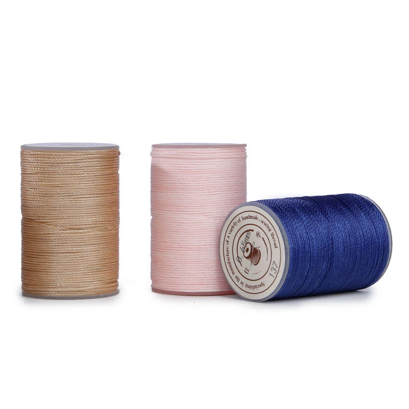 160M/Roll 0.35mm Thickness Waxed Thread For Hand Stitching Thread Flat Wax Leather Cord Round Waxed Handicraft Sewing Line Tools