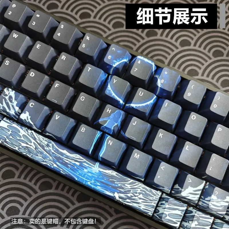 Blue Queen Anime Keycap Purple Queen termal Sublimasi Pbt Keycap kartun kustomisasi Keycap untuk Desktop Hm66 hadiah Keyboard