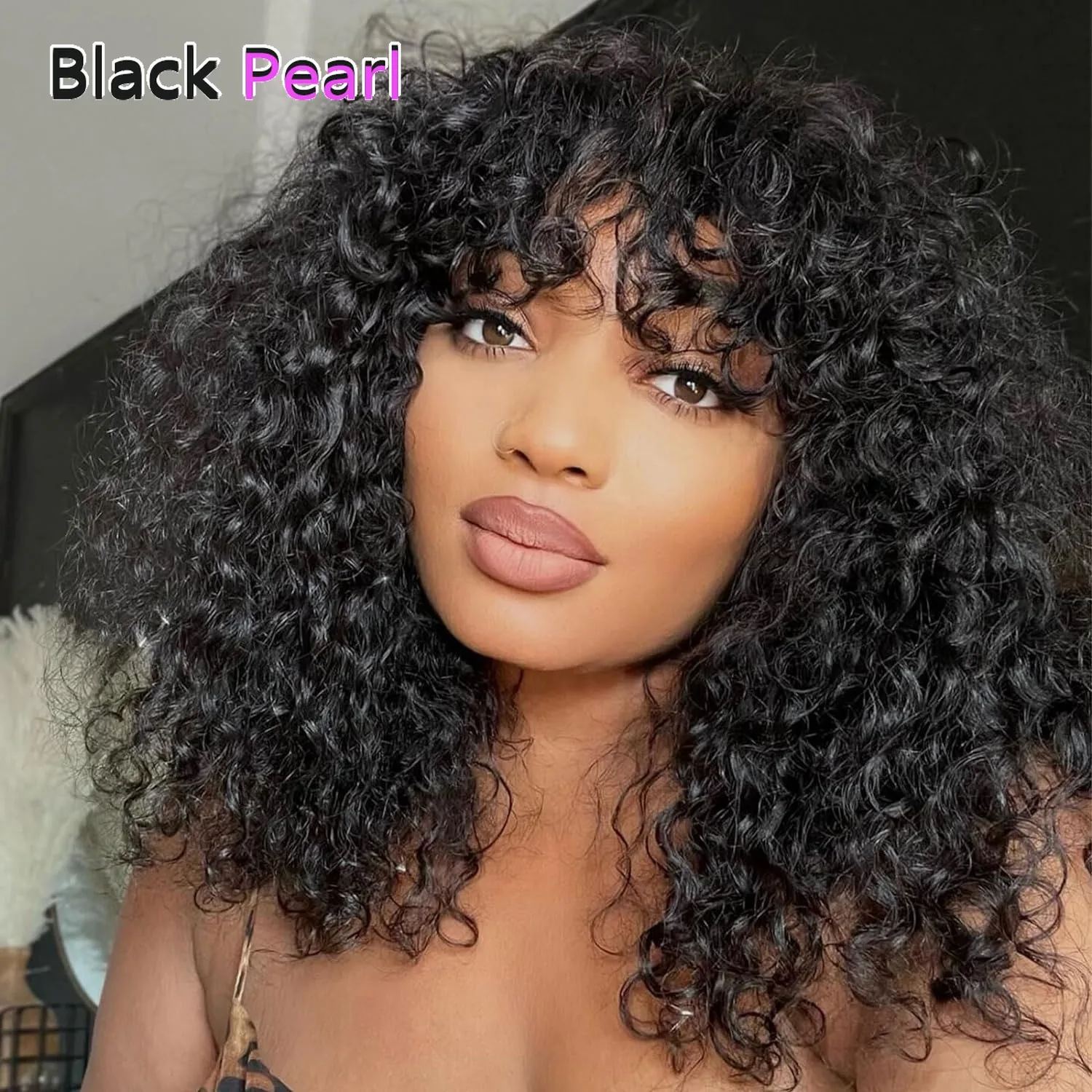 

Jerry Curly Short Bob Human Hair Wigs With Bangs Wear To Go Glueless Wig Highlight Honey Water Wave Blonde Colored Wig For Women