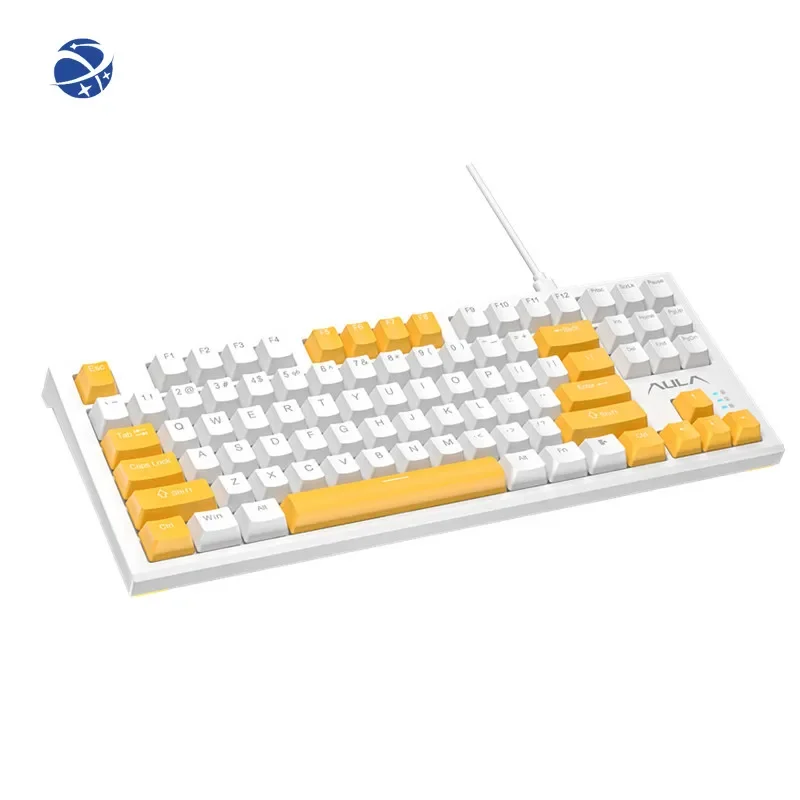 

F3032 80% Mechanical Gaming Keyboard, LED White Backlit Keyboard, 87 Keys Compact Tkl Wired Computer Keyboard