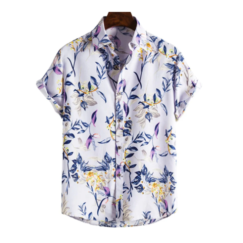 

Men's Short Sleeve Casual Holiday Floral Shirt Women Blouse Button-up Pocket Shirts 2024 New Arrival 3D Clothes