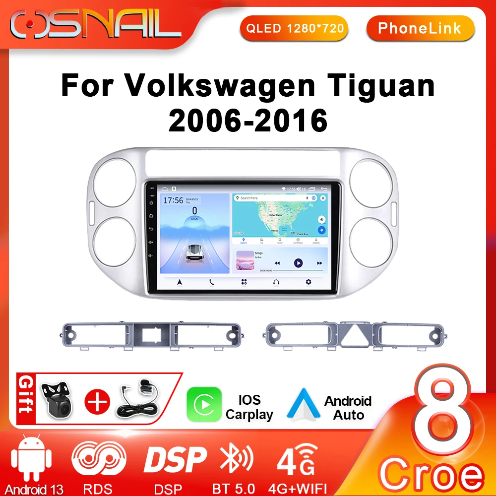 

COSNAIL 2 Din Android 13 Auto Radio For VW Volkswagen Tiguan 1 NF 2006 -2016 Car Multimedia Player Stereo GPS Navigation Carplay