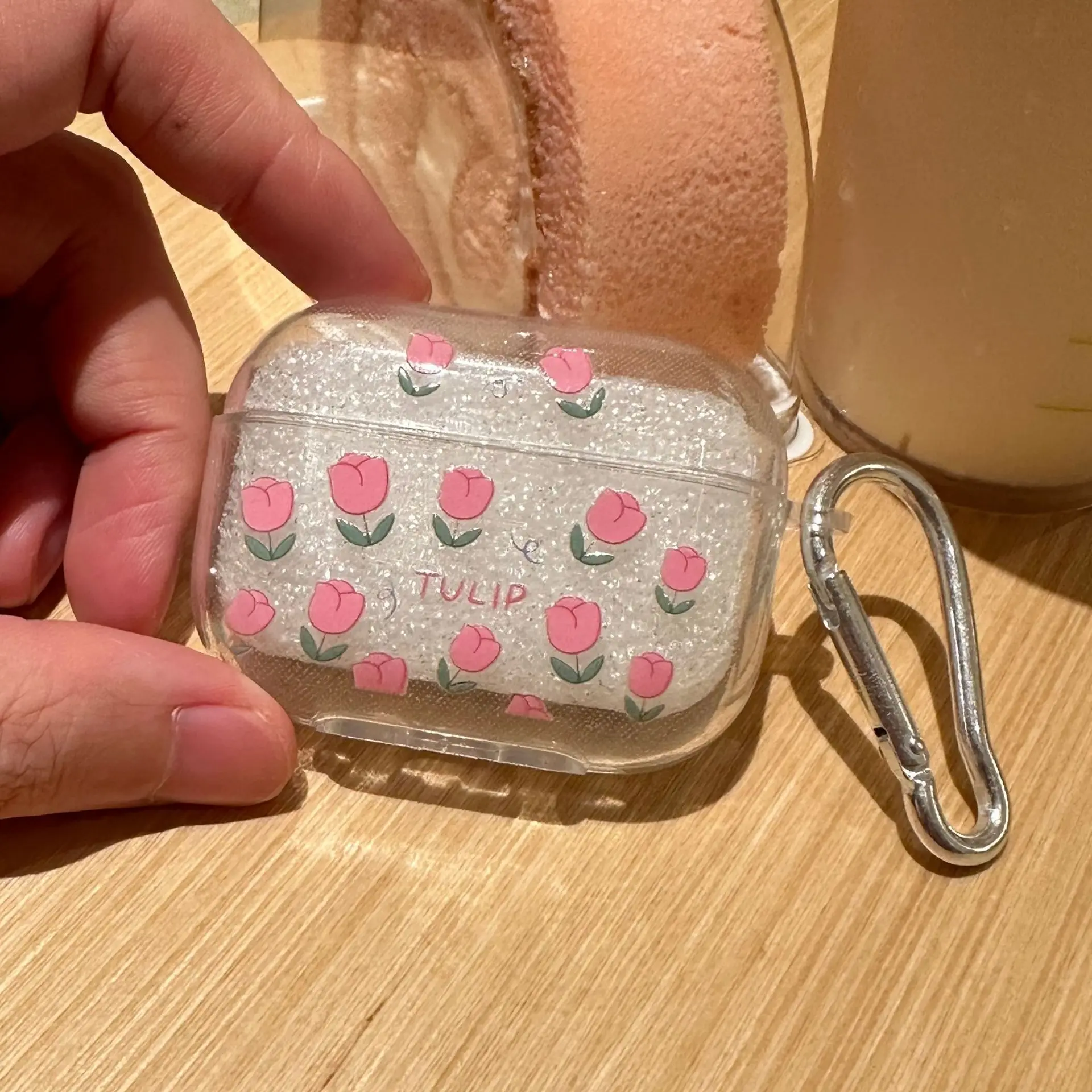 

Cute Tulip Glitter Cover for AirPods Pro3 Cartoon Earphone Case for Airpods Pro2 Pro 4 3 2 1 Protective Cover with Hook