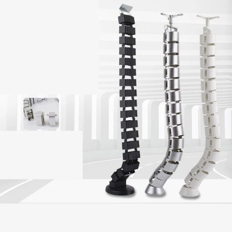 Thickened ABS Plastic Computer Desk Bottom Serpentine Threading Pipe for Conference Room Hidden Wire Routing Groove Cable Manage