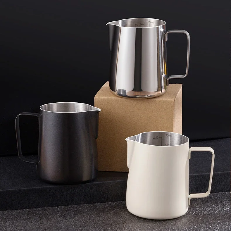 600ml Black Stainless Steel Milk Pitcher for Espresso Latte Art Cream Frothing Coffee Milk Creamer Coffee Machine Accessories