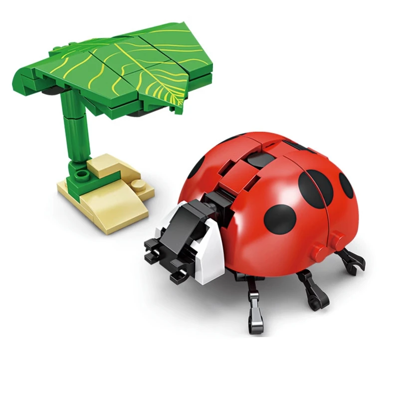 Children\'s Educational DIY Toys Simulate Insect Building Blocks, Bees, Ladybugs, Dragonflies And Mantis Assembling Model Gifts.