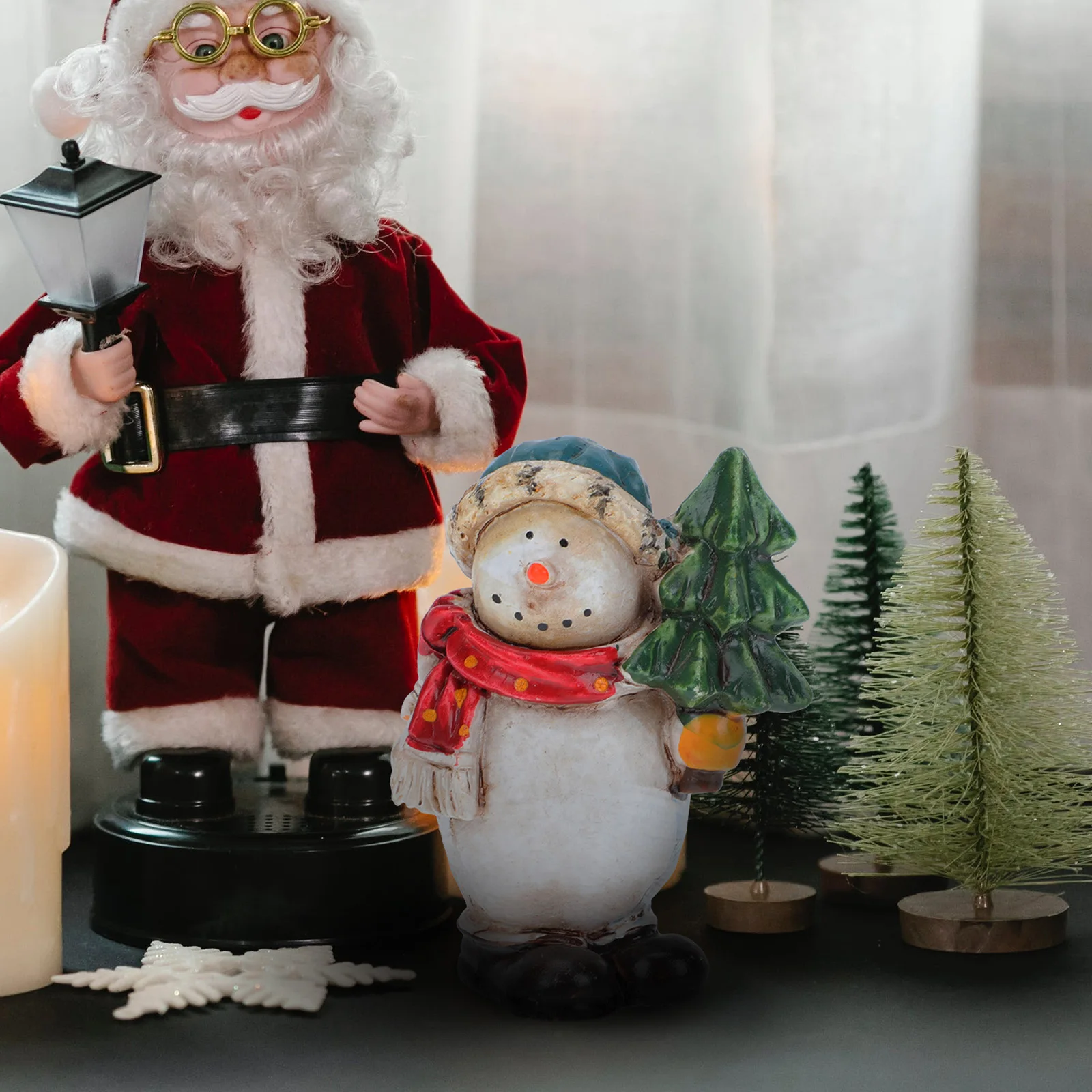 

1Pcs Resin Snowman Adornment Xmas Desktop Decoration Christmas Small Home Table Adornment Xmas Decor Snowman Ornament