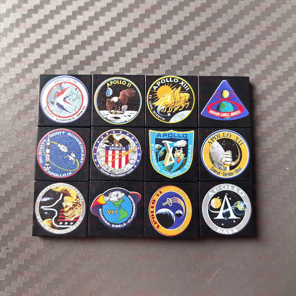 MOC Art wall painting is all mosaics and toy building blocks decoration Apollo Lunar Landing Site - Mosaic Painting 2469pcs set