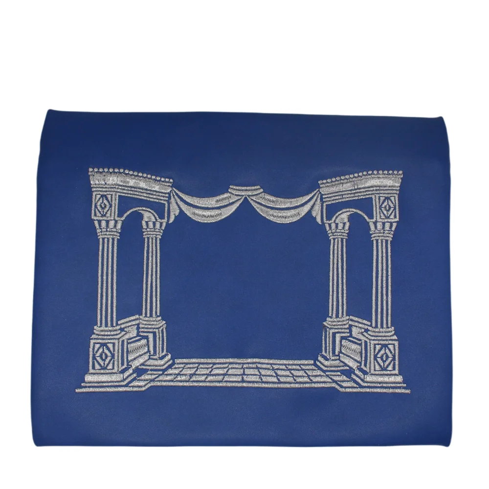 Judaica Tallit Bag Tefillin For Jewish Prayer Shawl House Design Zippered Embroidered Leather Cover