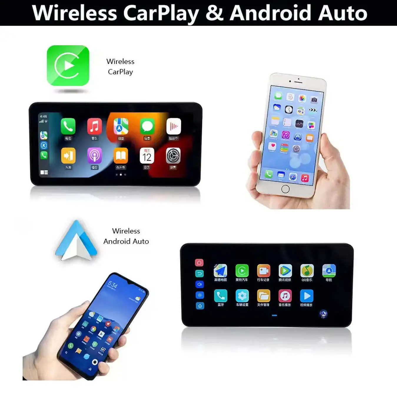 6.3 Inch Android System Touch Screen 4G Motorcycle GPS Navigation With Dual Lens DVR, Carplay, and TPMS