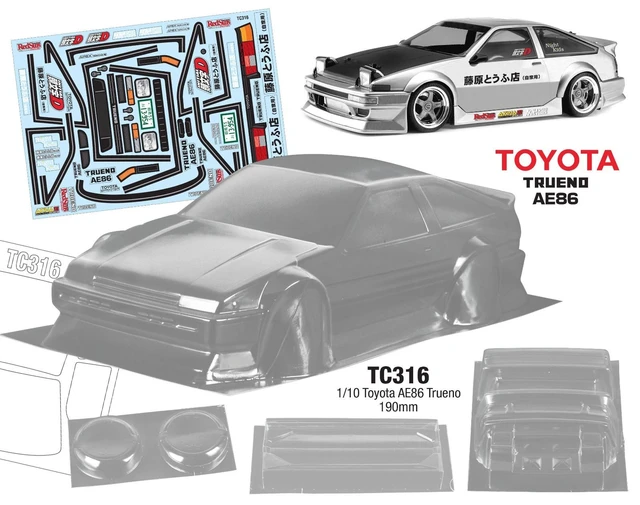 1/10 AE86 initial D drift RC PC body shell lampshade 190mm width  Transparent drift body shell RC hsp hpi trax Tamiya - AliExpress