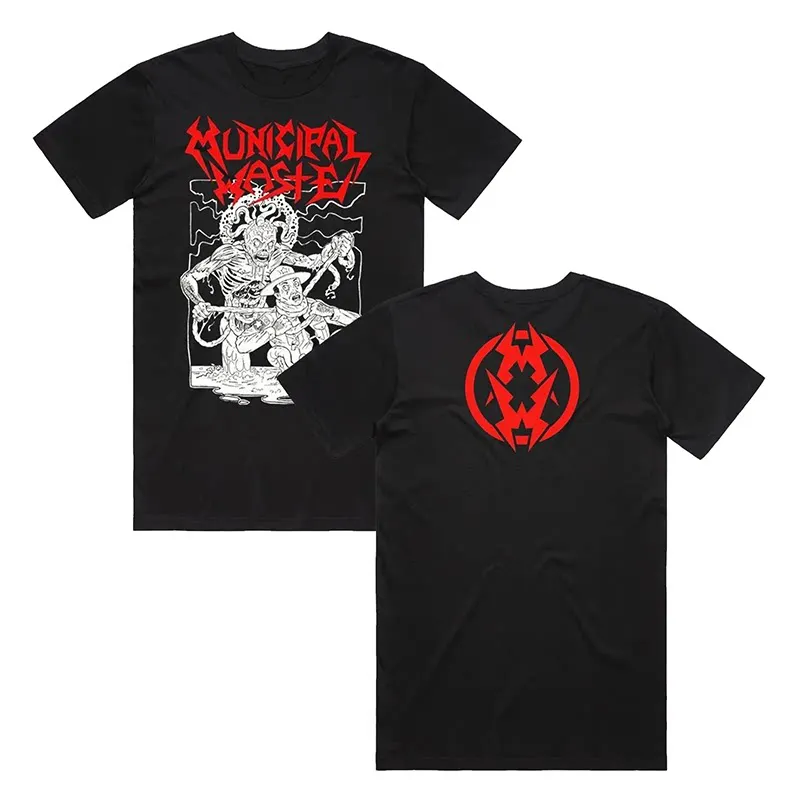 New American Scolding Metal Band MUNICIPAL WASTE Men's Punk Rock Style American Short-sleeved T-shirt