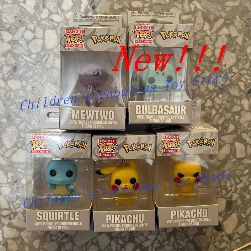 2026 15 Styles funko pop Anime Figure Pocket Keychains Pokemon Anime Figure Toys Pikachu Charizard Mewtwo Pocket Keychain Toys